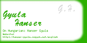 gyula hanser business card
